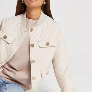 NWT River Island Petite Quilted Bomber Jacket